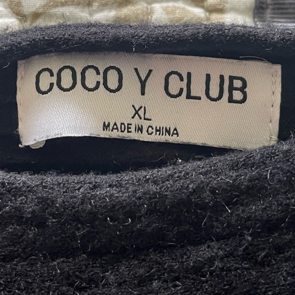 ❄️ COCO Y CLUB Black Ribbed Sweater with Dolman Sleeves - Picture 5 of 8